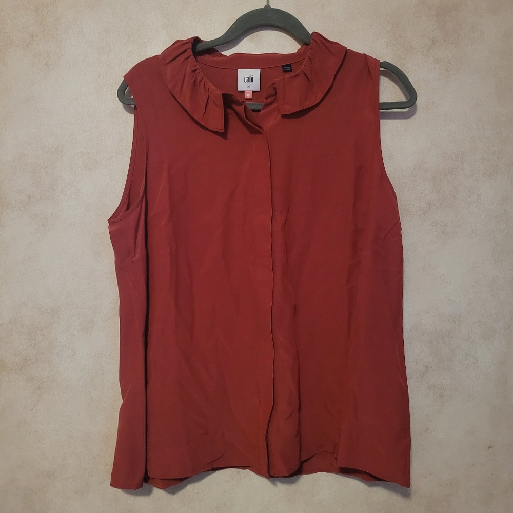 Cabi Red Scorch Top Women's Sleeveless Blouse 4733 Size Medium